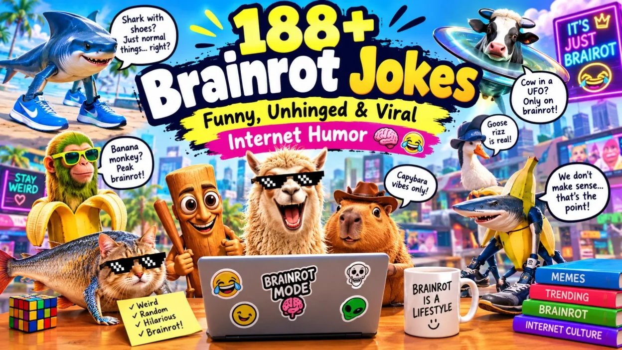 188+ Brainrot Jokes Funny, Unhinged & Viral Internet Humor 🧠😂