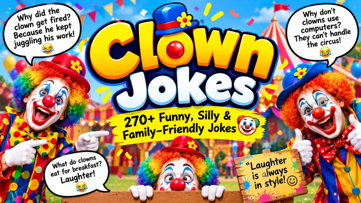 Clown Jokes 270+ Funny, Silly & Family-Friendly Jokes 🤡😂