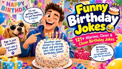 Funny Birthday Jokes 121 Hilarious, Clever & Clean Birthday Jokes 🎂😂
