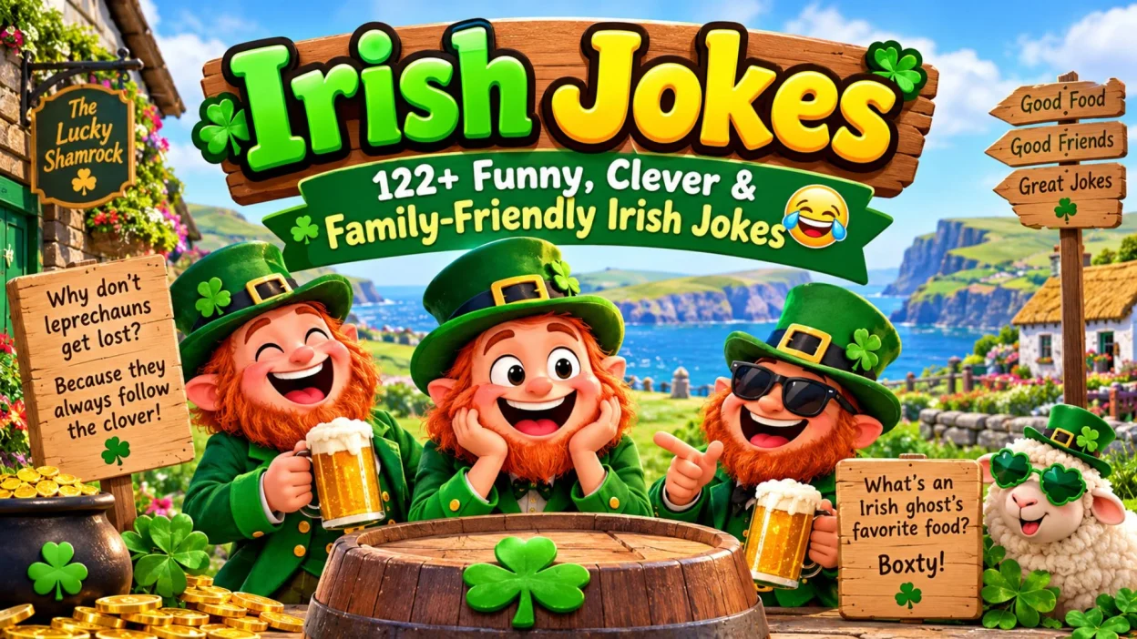 Irish Jokes 122 Funny, Clever & Family-Friendly Irish Jokes 🍀😂