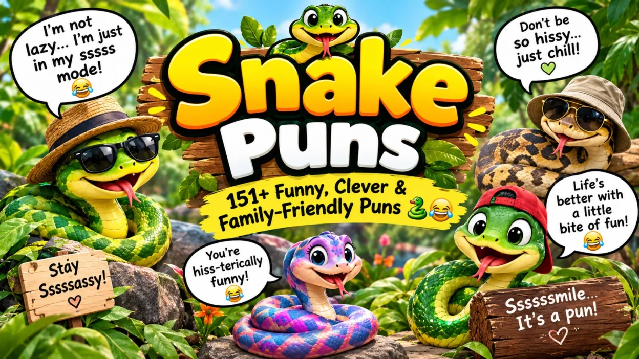 Snake Puns 151 Funny, Clever & Family-Friendly Puns 🐍😂