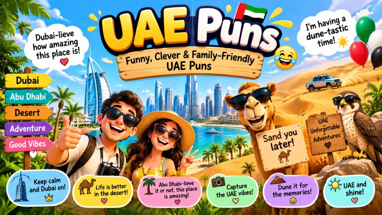 UAE Puns Funny, Clever & Family-Friendly UAE Puns 🇦🇪😂